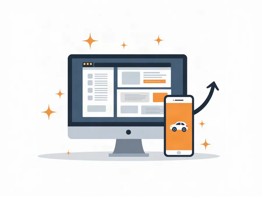 Galeri web sitesi ve yönetim panelini anlatan illüstrasyon